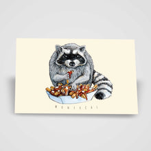 Load image into Gallery viewer, Raccoon Eating Poutine Postcard - Montréal