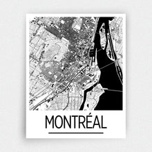 Load image into Gallery viewer, Montréal - Map Print - Art Deco Style