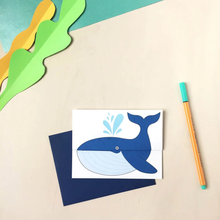 Load image into Gallery viewer, Whale Greeting Card to Unfold