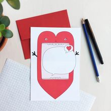 Load image into Gallery viewer, Heart Greeting Card to Unfold