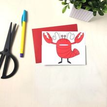 Load image into Gallery viewer, Lobster Greeting Card to Unfold