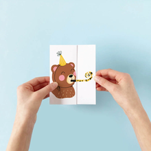 Load image into Gallery viewer, Birthday Bear Greeting Card to Unfold