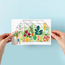 Load image into Gallery viewer, Greenhouse Greeting Card to Unfold
