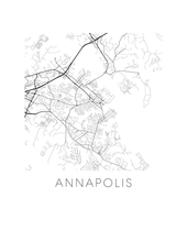 Charger l'image dans la galerie, Affiche cartographique de Annapolis - Style Noir et Blanc