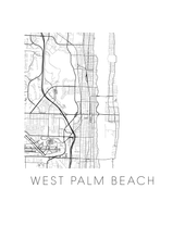 Charger l'image dans la galerie, Affiche cartographique de West Palm Beach - Style Noir et Blanc