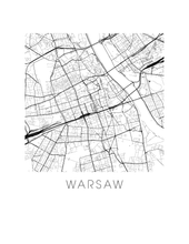 Load image into Gallery viewer, Warsaw Map Black and White Print - poland Black and White Map Print