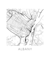 Charger l'image dans la galerie, Affiche cartographique de Albany - Style Noir et Blanc