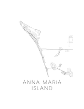 Charger l'image dans la galerie, Affiche cartographique de Anna Maria Island - Style Noir et Blanc