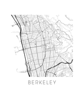 Charger l'image dans la galerie, Affiche cartographique de Berkeley - Style Noir et Blanc