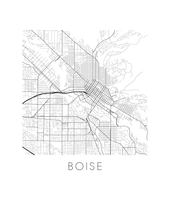 Load image into Gallery viewer, Boise Map Black and White Print - idaho Black and White Map Print
