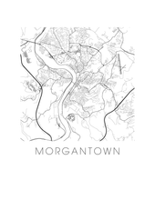 Charger l'image dans la galerie, Affiche cartographique de Morgantown - Style Noir et Blanc