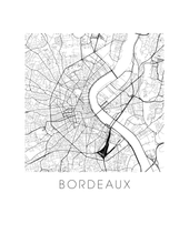Load image into Gallery viewer, Bordeaux Map Black and White Print - France Black and White Map Print