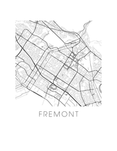Charger l'image dans la galerie, Affiche cartographique de Fremont - Style Noir et Blanc