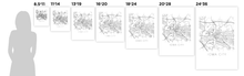 Load image into Gallery viewer, Iowa City Map Black and White Print - iowa Black and White Map Print