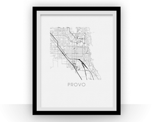 Charger l'image dans la galerie, Affiche cartographique de Provo UT - Style Noir et Blanc