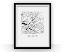 Load image into Gallery viewer, Dresden Map Black and White Print - germany Black and White Map Print