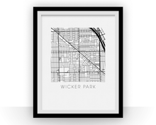 Charger l'image dans la galerie, Affiche cartographique de Wicker Park - Style Noir et Blanc
