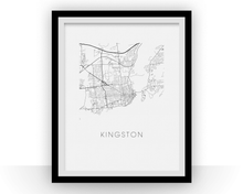 Load image into Gallery viewer, Kingston Map Black and White Print - ontario Black and White Map Print