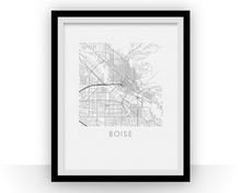 Load image into Gallery viewer, Boise Map Black and White Print - idaho Black and White Map Print