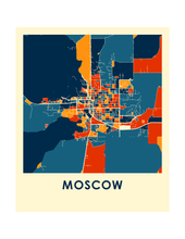 Charger l'image dans la galerie, Affiche cartographique de Moscow ID - Style Chroma