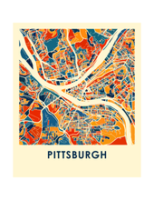 Load image into Gallery viewer, Pittsburgh Map Print - Full Color Map Poster