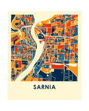 Load image into Gallery viewer, Sarnia Ontario Map Print - Full Color Map Poster