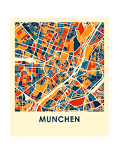 Charger l'image dans la galerie, Affiche cartographique de Munich - Style Chroma