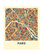 Load image into Gallery viewer, Paris Map Print - Full Color Map Poster