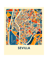 Charger l'image dans la galerie, Affiche cartographique de Seville - Style Chroma