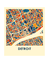 Load image into Gallery viewer, Detroit Map Print - Full Color Map Poster
