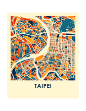 Load image into Gallery viewer, Taipei Map Print - Full Color Map Poster