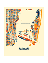 Load image into Gallery viewer, Miami Map Print - Full Color Map Poster