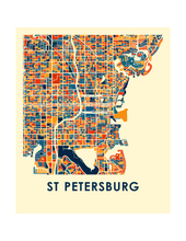 Charger l'image dans la galerie, Affiche cartographique de St Petersburg - Style Chroma