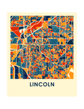Load image into Gallery viewer, Lincoln Map Print - Full Color Map Poster