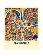 Charger l'image dans la galerie, Affiche cartographique de Nashville - Style Chroma