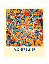 Load image into Gallery viewer, Montpellier Map Print - Full Color Map Poster