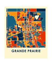 Load image into Gallery viewer, Grande Prairie Alberta Map Print - Full Color Map Poster