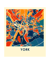 Load image into Gallery viewer, York Map Print - Full Color Map Poster