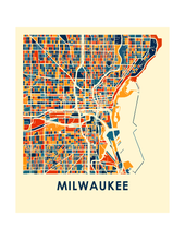 Load image into Gallery viewer, Milwaukee Map Print - Full Color Map Poster
