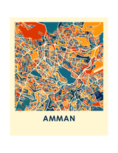 Load image into Gallery viewer, Amman Map Print - Full Color Map Poster