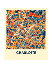 Load image into Gallery viewer, Charlotte Map Print - Full Color Map Poster
