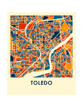 Charger l'image dans la galerie, Affiche cartographique de Toledo - Style Chroma
