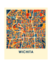 Load image into Gallery viewer, Wichita Map Print - Full Color Map Poster