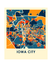 Charger l'image dans la galerie, Affiche cartographique de Iowa City - Style Chroma