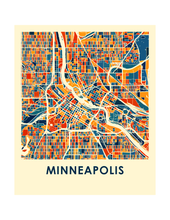 Load image into Gallery viewer, Minneapolis Map Print - Full Color Map Poster