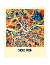 Load image into Gallery viewer, Dresden Map Print - Full Color Map Poster