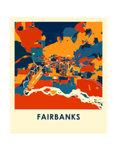 Charger l'image dans la galerie, Affiche cartographique de Fairbanks - Style Chroma