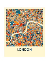 Charger l'image dans la galerie, Affiche cartographique de Londres - Style Chroma