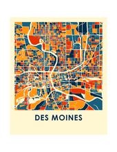 Load image into Gallery viewer, Des Moines Map Print - Full Color Map Poster