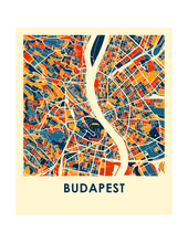 Load image into Gallery viewer, Budapest Map Print - Full Color Map Poster